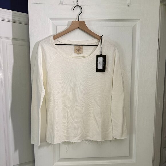 Chaser Tops - NWT - Chaser Linen French Terry Open Back Pullover - Raw Sleeve - Size Small